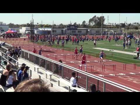 JVB 110m Hurdles vs Fountain Valley & Newport Harbor 3-29-17 - Los Alamitos Boys
