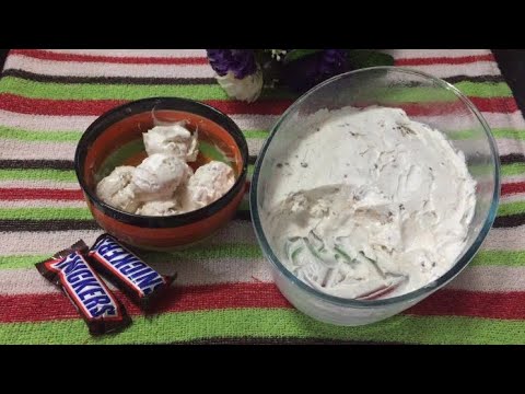How to make snickers icecream | only 3 ingredients | with whipping cream | tasty & yummy | icecream