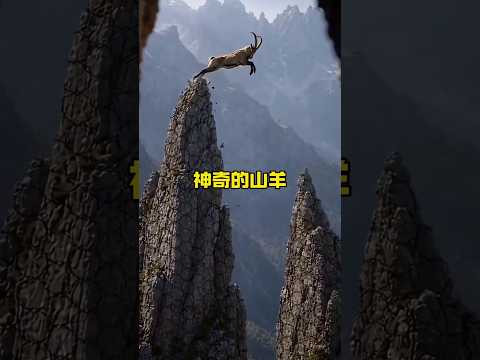 驚險一瞬間！遊客無人機捕捉巖羊懸崖峭壁攀爬震撼畫面 #巖羊 #動物世界