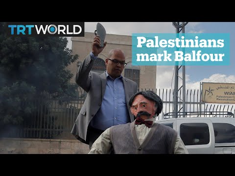 Palestinians protest on the 100th anniversary of Balfour Declaration