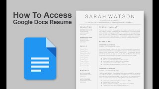 How to access Google Docs Resume Template |  How to edit Google docs resume Template