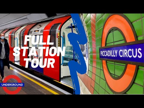 Piccadilly Circus Station Tour - London Underground Train - Virtual Walk around London Tube Station