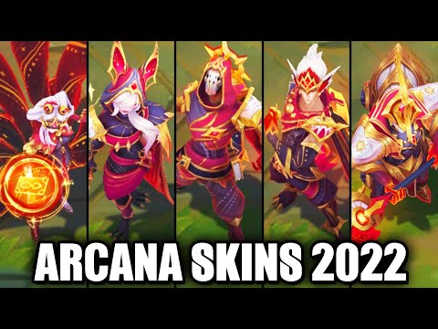 All New 2022 Arcana Skins Spotlight Ahri Xayah Hecarim Ryze Rakan | League of Legends