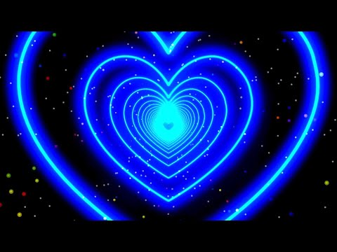 10 Hours Heart Tunnel💙Blue Heart Background Video Loop