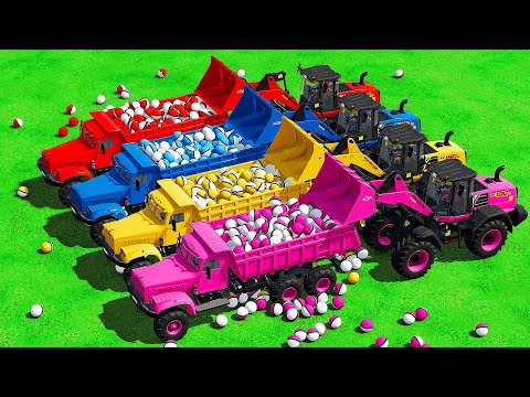 LOAD & TRANSPORT LIMES & ORANGES with JOHN DEERE TRACTORS - Farming Simulator 22