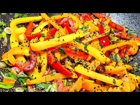 ¿Cómo hacer Fajitas de PIMIENTO MORRON salteadas AL AJILLO para acompañar tus platos fuertes?