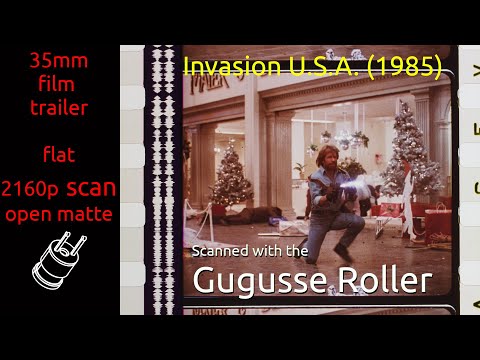 Invasion U.S.A. (1985) 35mm film trailer, flat open matte, 2160p