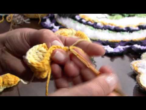 Mulher.com 10/09/2014 - Flor de Girassol Croche por Maria José