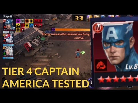 TIER 4 CAPTAIN AMERICA FIRST LOOK - WBL Testing - Marvel Future Fight