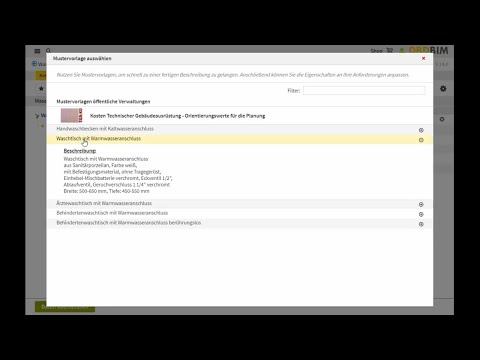 Tutorial: TGA-KO mit DBD-BIM - Mustervorlagen