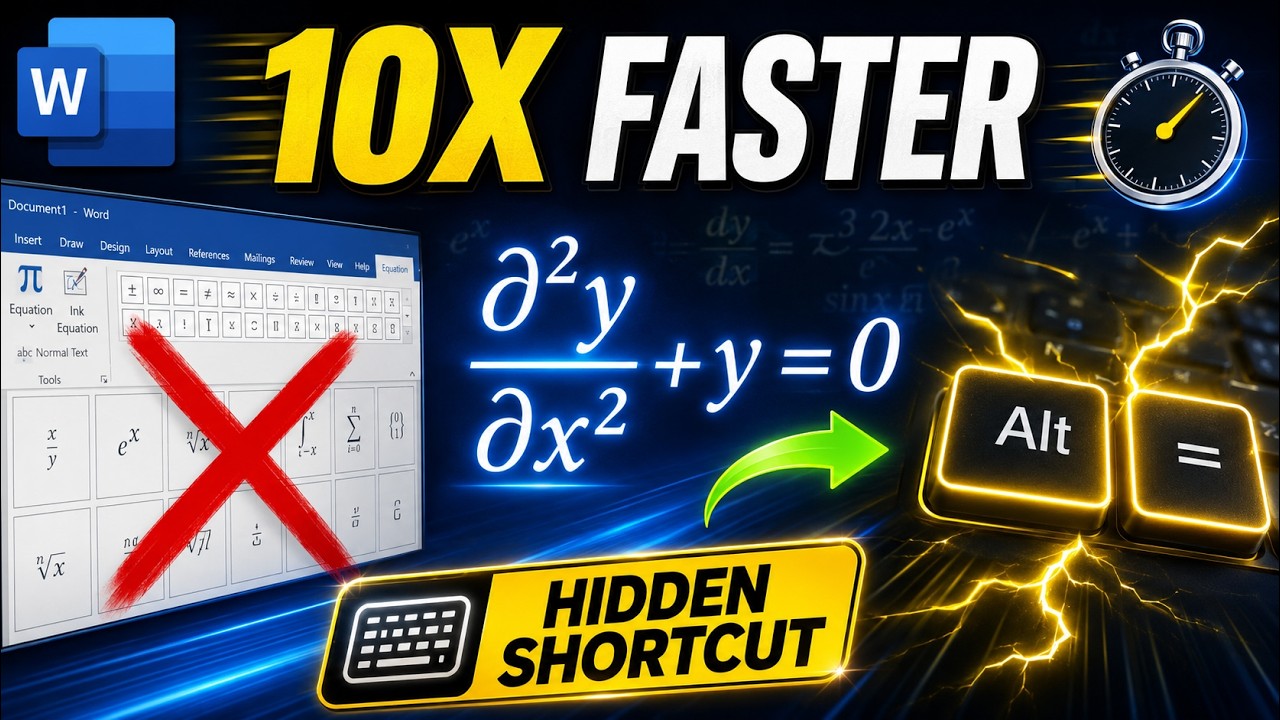 Type Differential Equations 10X Faster in Microsoft Word (Hidden Keyboard Shortcut)