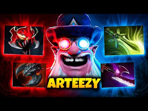 Arteezy Sniper with Mask of Madness first Item