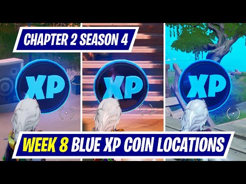 NEW WEEK 8 BLUE XP COIN LOCATIONS IN FORTNITE SEASON 4 - WHERE TO FIND WEEK 8 BLUE XP COINS