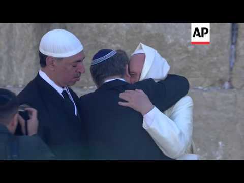 Pope Francis visits Western Wall, the holiest place where Jews can pray