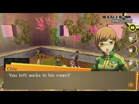 Chie Finds out Naoto Left Socks in Yu's Room | Persona 4 Golden: