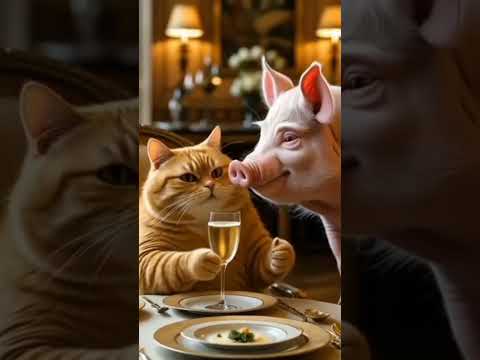 cat cooking pig😄😄😄😄 #funny