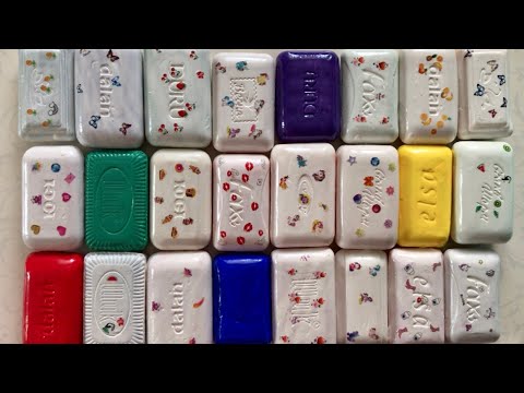 Lacquered Soap |  Cutting different soaps * Satisfying video # 232