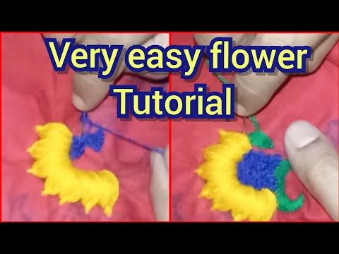 Amazing Flower Embroidery stitching by hand Embroidery flower for beginners