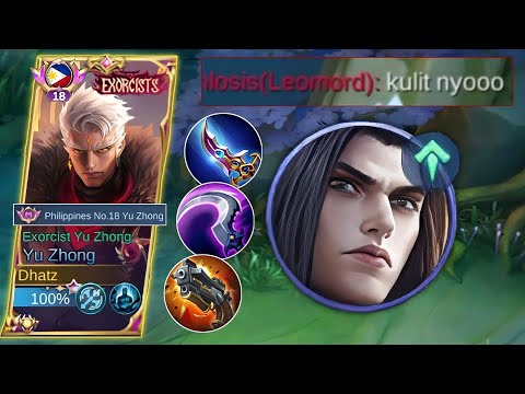 TRASH TALKER BUFF LEOMORD TOP GLOBAL OPPONENT IN EXP LANE! | YU ZHONG PERFECT COMBO - MLBB