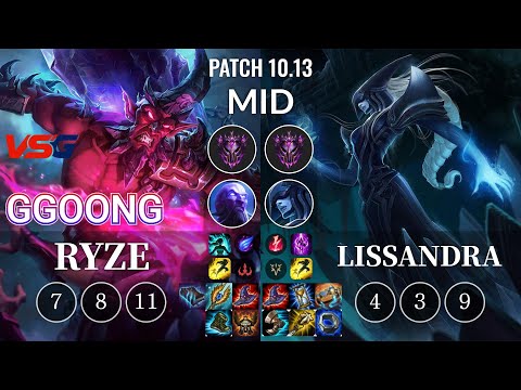 VSG Ggoong Ryze vs Lissandra Mid - KR Patch 10.13