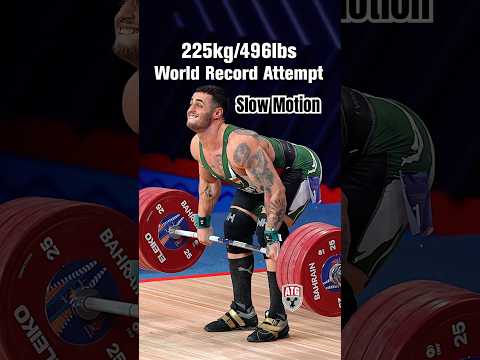 Karlos Nasar (20y/o, 89kg, Bulgaria) 225kg / 496lbs C&J World Record Attempt Slow Motion
