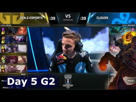 GEN vs C9 | Day 5 Group Stage S8 LoL Worlds 2018 | Gen.G vs Cloud 9