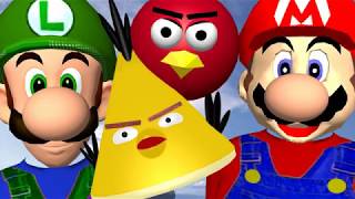 When MARIO plays ANGRY BIRDS ♫ 3D animated  game