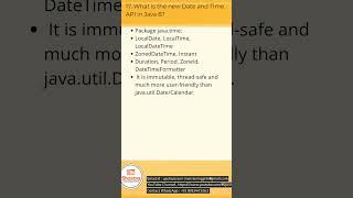 17. What is the new Date and Time API in Java 8?