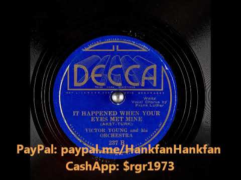 It Happened When Your Eyes Met Mine ~ Victor Young and His Orchestra, Frank Luther (Vocal) (1934)
