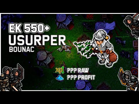 Usurper | Bounac | Knight 550+ | Tibia Global | EK Solo | BEST EXP / PROFIT | 2025