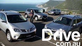 CRV v CX-5 v Forester v RAV4 2013 | SUV Comparison | Drive.com.au