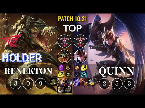 RW Holder Renekton vs Quinn Top - KR Patch 10.21