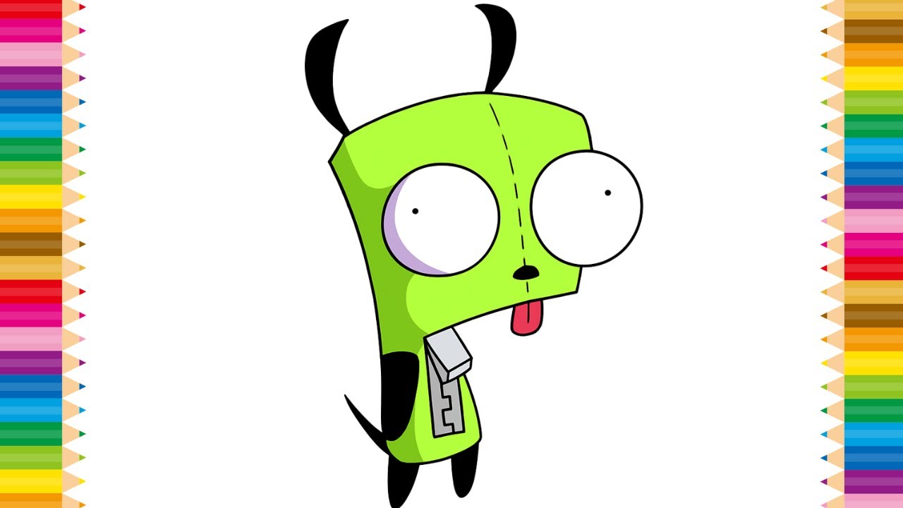How to Draw Invader Zim Gir | GIR