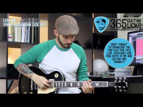Lick 205/365 - Funky Mixolydian Lick in D | 365 Guitar Licks Project
