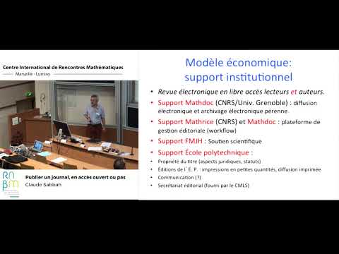 Claude Sabbah : Publier un journal en accès ouvert ou pas, l'exemple du Journal de l’X