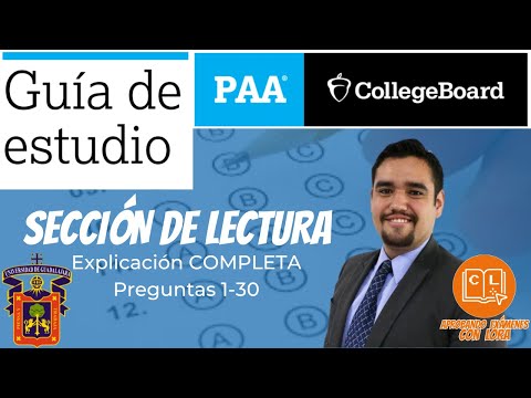 GUÍA DE ESTUDIOS PAA || EXPLICACIÓN ÁREA DE LECTURA (ESPAÑOL) || Prueba de Aptitud Académica UDG