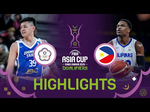 Chinese Taipei v Philippines | Highlights | FIBA Asia Cup 2025 Qualifiers