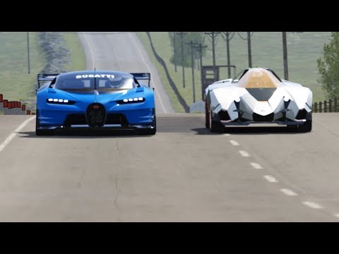 Bugatti Vision GT vs Lamborghini Egoista at Highlands
