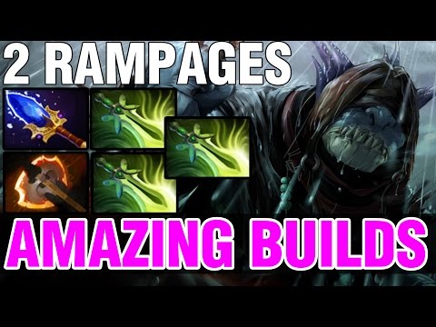2 RAMPAGES !! - SLARK WITH 3 BUTTERFLIES, AGHANIM AND BATTLEFURY ! - Amazing builds vol 132 - Dota 2