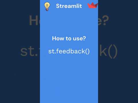 How to use streamlit feedback #python #streamlit