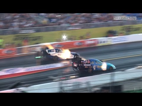 NitrOlympX 2013 - Nightshow - Top Fuel Funny Car Qualifying