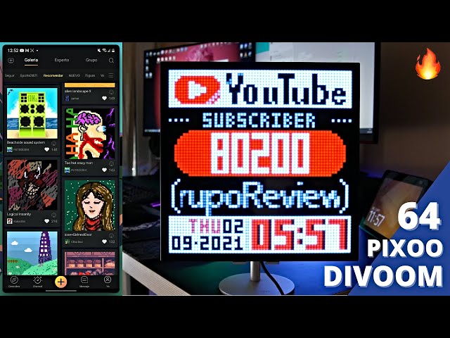 Vídeo relacionado con divoom Panel LED 16 x 16 Retro RGB LED Display Aplique Traje para LED Lightbar, DIY Pixel Art Animation, Smart App Control, Multifuncional Gaming Decoración Accesorios para PC y juegos Habitaciones