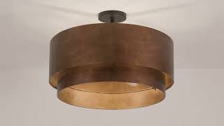 Watch A Video About the Possini Euro Julian Rustic Bronze Metal Drum 4 Light Ceiling Light