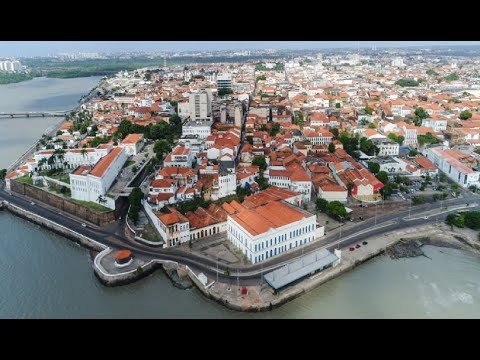 CENTRO HISTÓRICO DE  SÃO LUIS-MA VISTO DE CIMA IMAGEM COM DRONE - GB IMAGENS AÉREAS