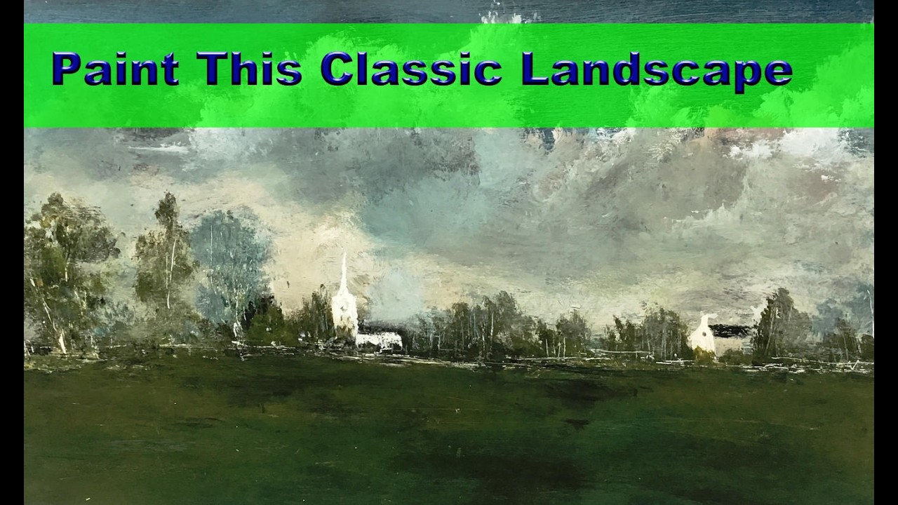 Art Lesson Impressionist Landscape with Cottage And Church #Art #Impressionistartlesson #beaartist