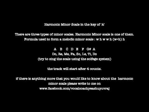 Harmonic Minor Scale key of A (vocal practice)