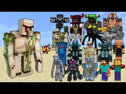 OP Mutant Iron Golem vs Minecraft Mobs & Bosses - Minecraft Mob Battle