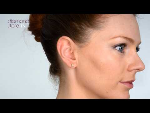 FG24-88XUA - Stunning 18K Gold Princess Diamond Earrings - 0.66CT - G/VS - 3.8mm