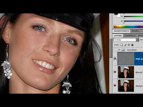 Photoshop skin smoothing with digital foundation makeup