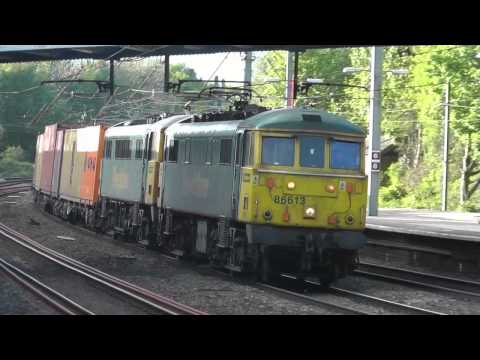 Class 86 action on the 4m74 liner, 86638/637, 86613/628 13th-15th May 2014